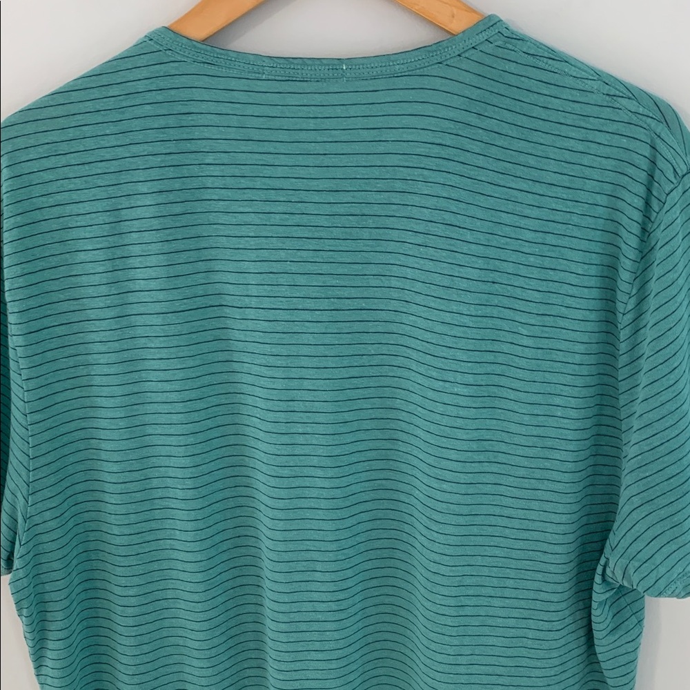 Marine Layer Men’s Hemp Blend Striped Pocket Tee Shirt Size Large Green - Picture 8 of 11